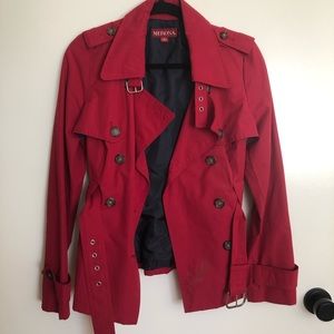 HOLD- Red Short Trench Style Jacket